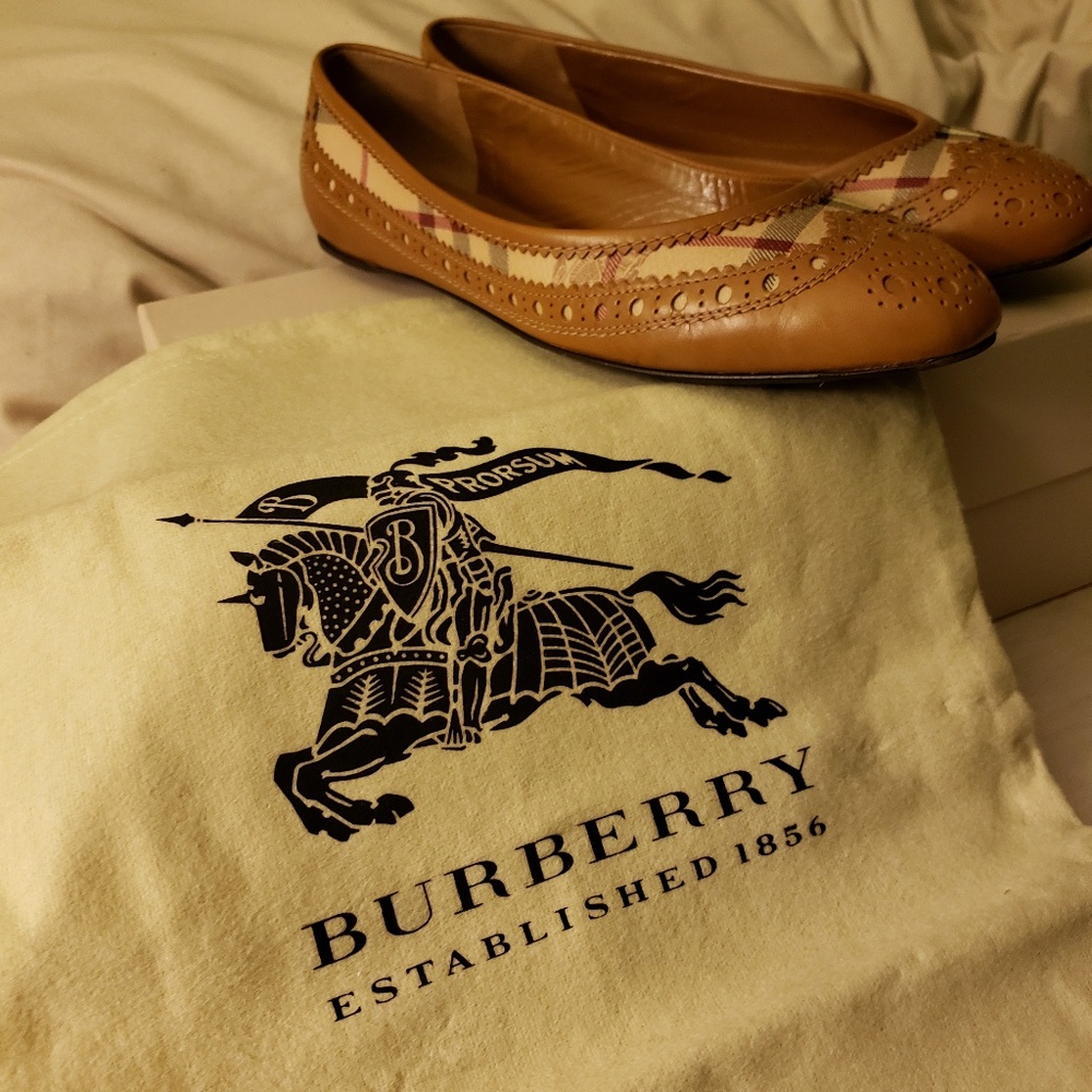 Burberry Haymarket Brogue Tudor Ballerina